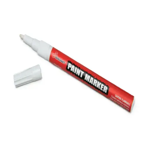 PAINT MARKERS-FINT POINT W/O W/O RUBBER GRIP - WHITE (12)